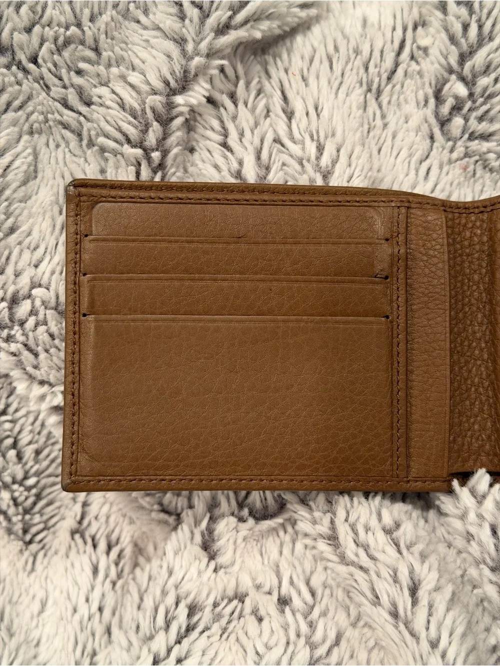 Gucci Brown Pebbled Leather Bifold Wallet